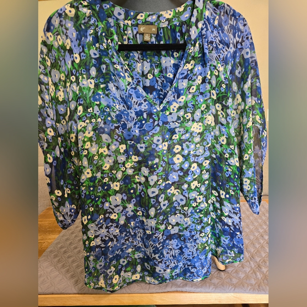 Anthropologie Fei Floral Silk Blouse - Size 6